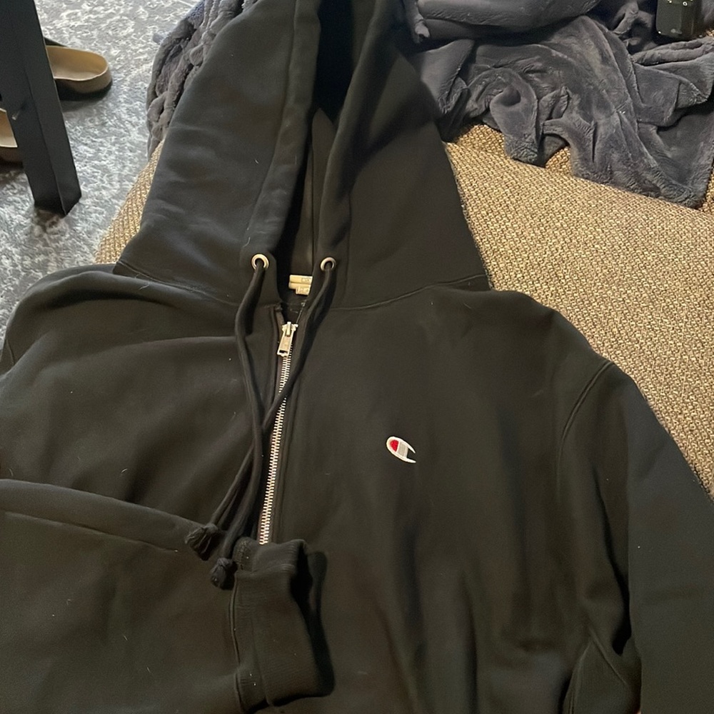 Vintage Champion Black reverse weave hoodie